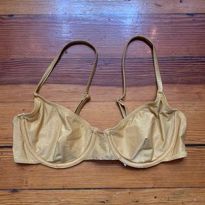 Solid & striped gold underwire bikini top